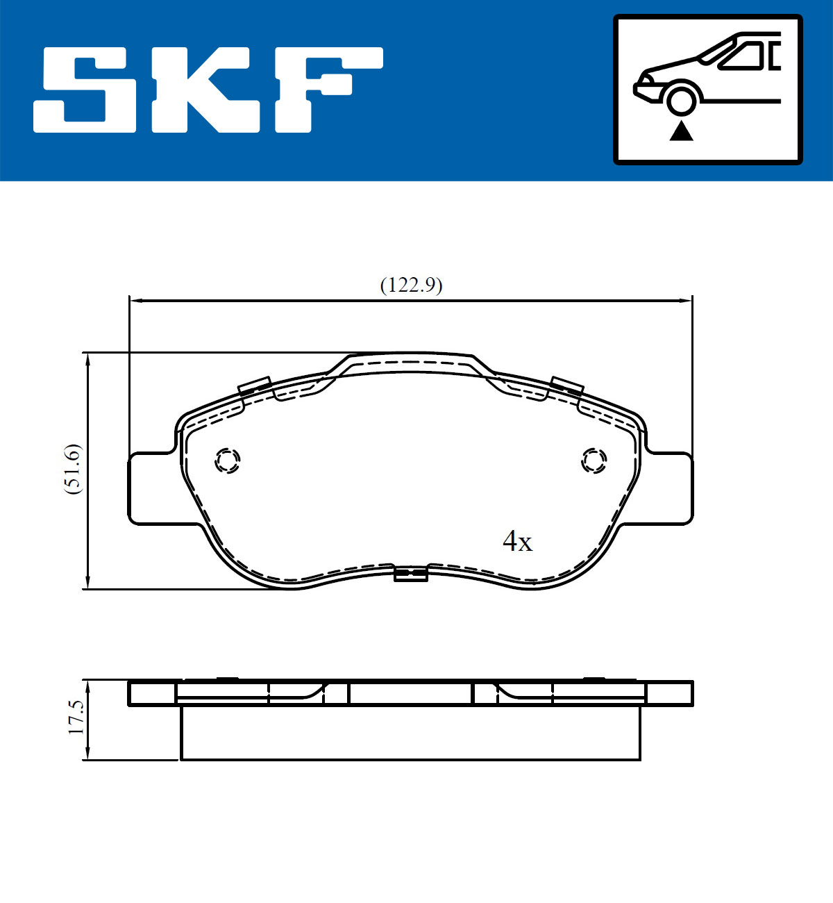 SKF VKBP 80677 Bremsbelagsatz, Scheibenbremse